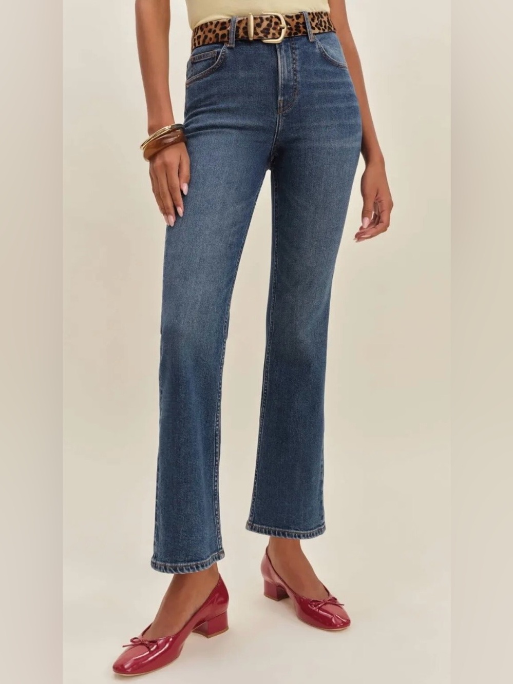 Reformation Valeria Super Stretch Mid Rise Ankle Flare Jeans size 27